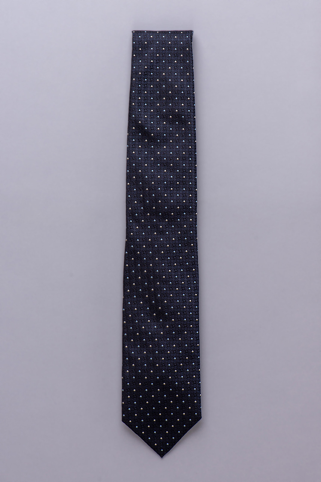 Dark Blue Tie With Light Blue and White Dots 
